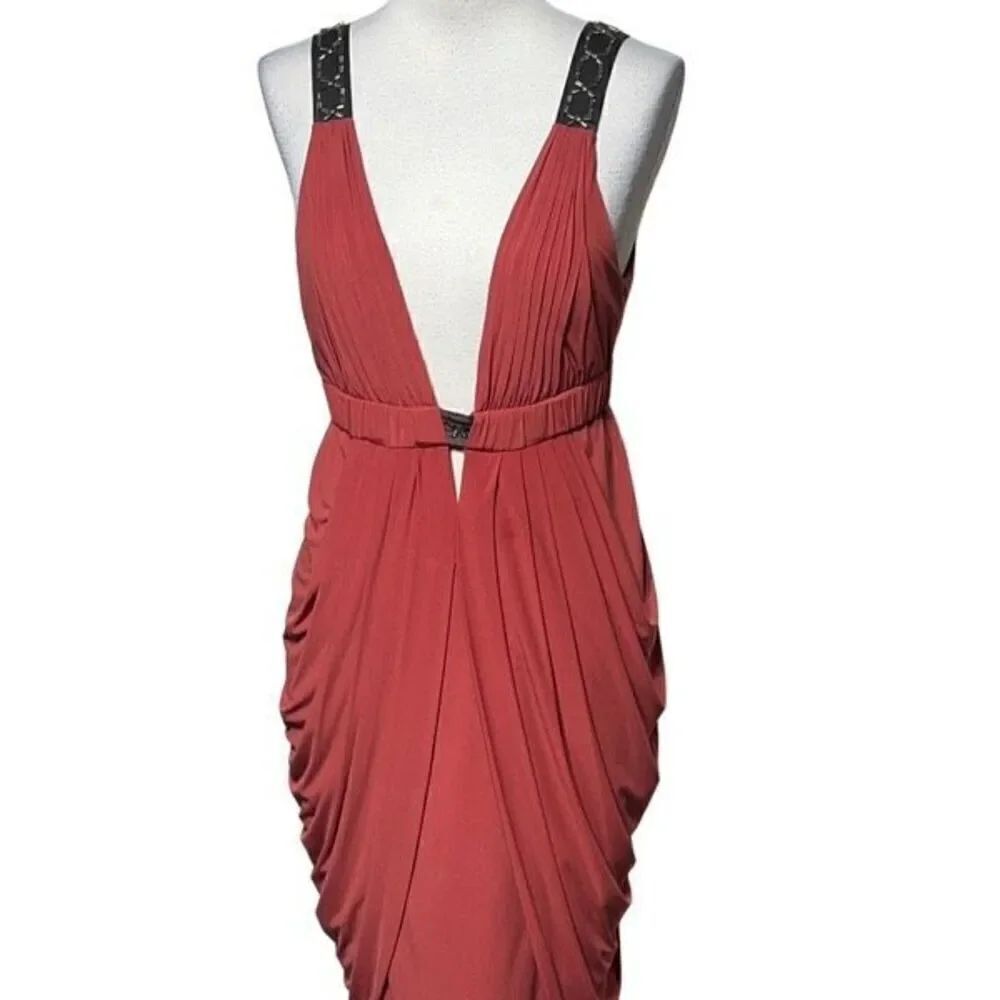 BCBGMAXAZRIA Sleeveless Embellished Dress Toga Dress Egyptian Dress Size S